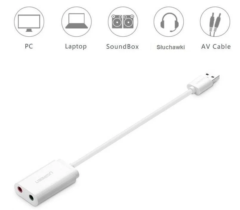 Ugreen 30143 Tarjeta de Sonido 2.0 Canales Usb