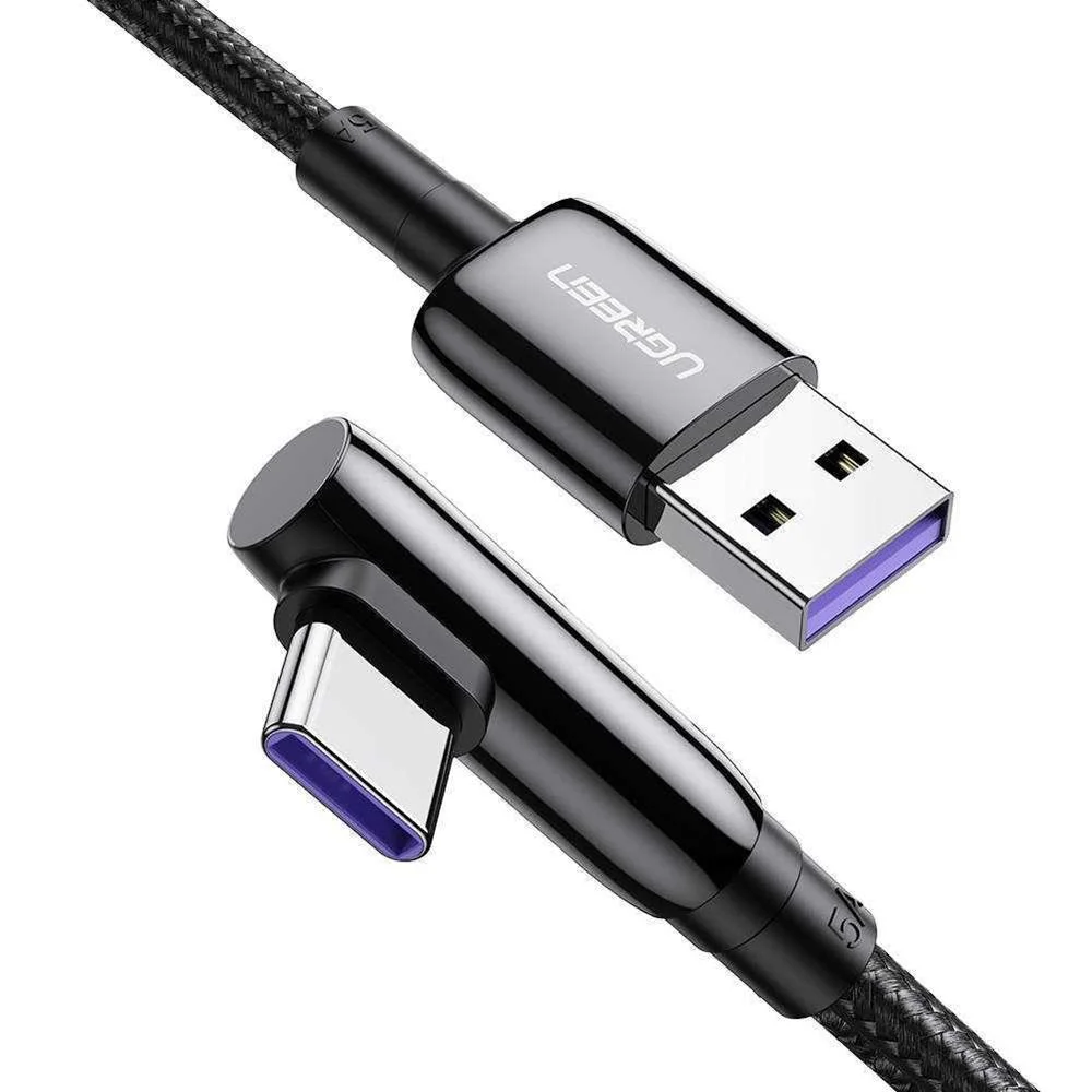 Cable Usb To Usb-C Ugreen Us317 Angled, 2m (Black)
