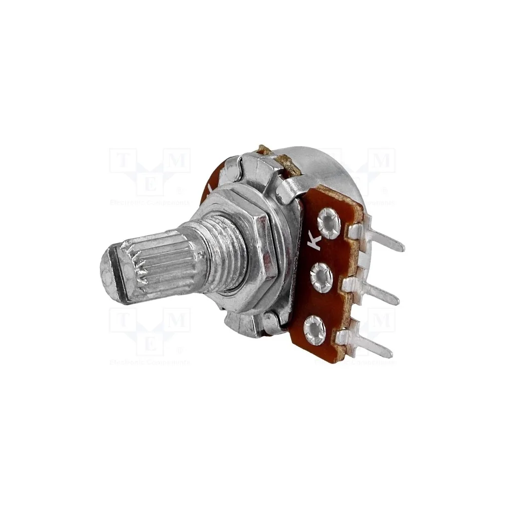 Potenci&oacute;metro axial de volta &uacute;nica 22kO 125mW 6mm