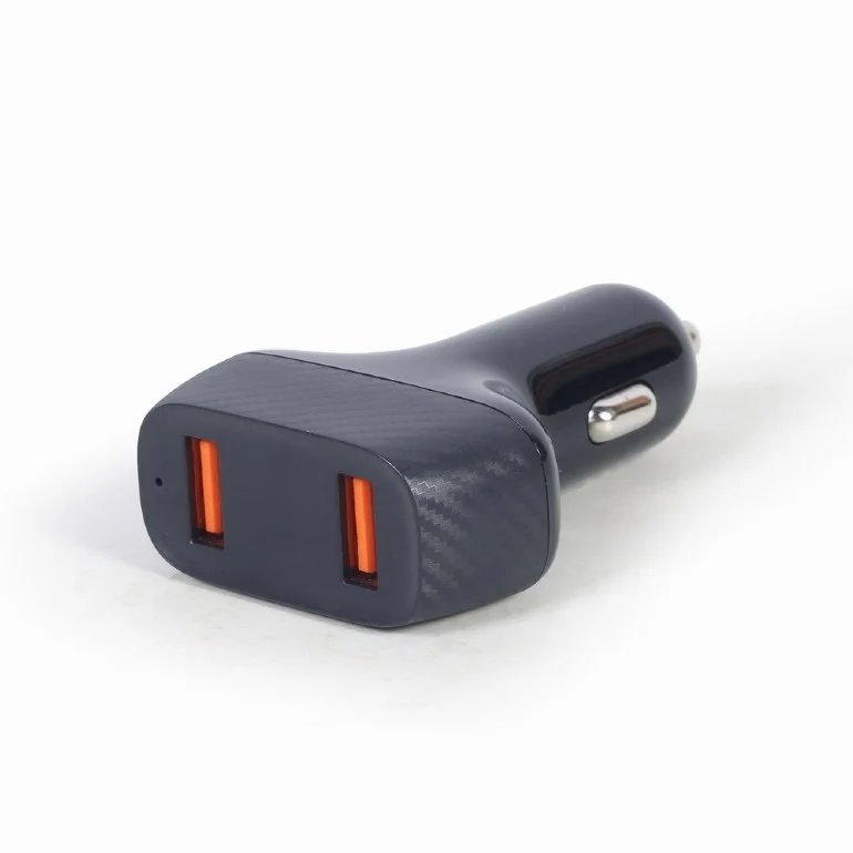 Gembird Usb-Autoschnellladegerät 2-Port Qc3.0 / 36w Schwarz