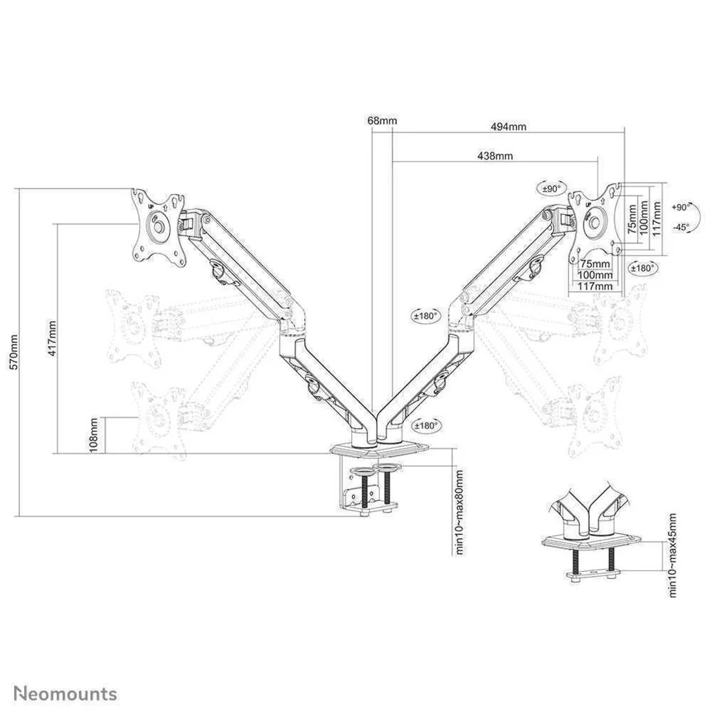 Newstar Flat Screen Desk Mount Desk