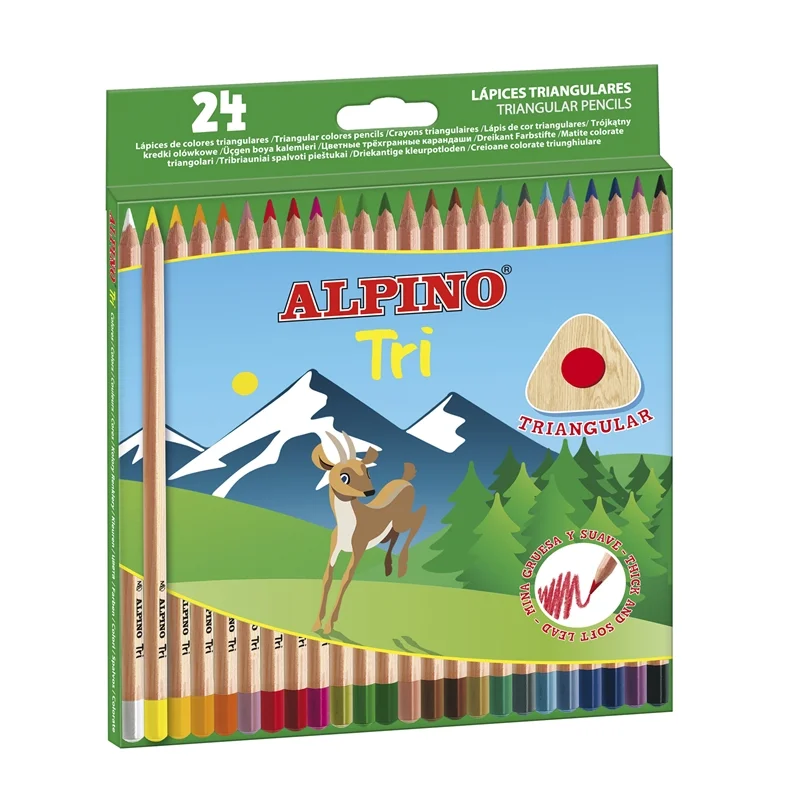 Estuche 24 Lápices Triangulares Tri Alpino Al0001.
