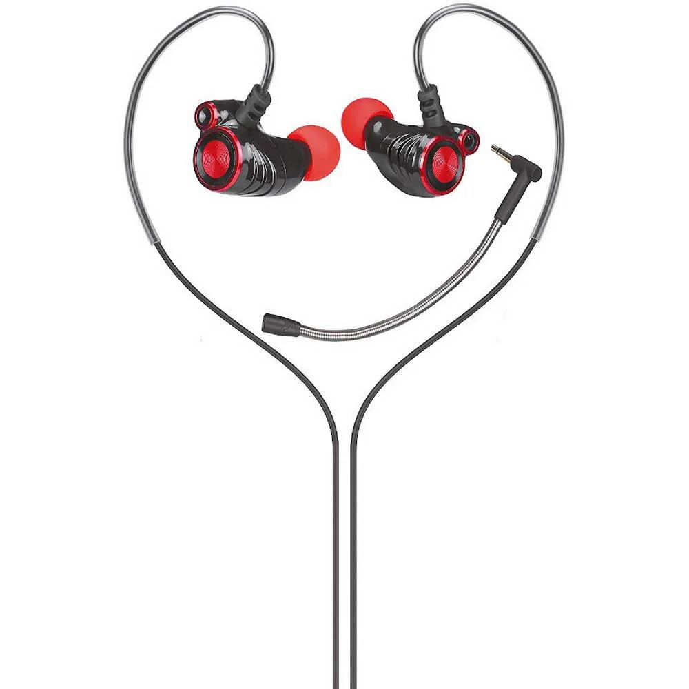Auriculares C/ Fios + Micro Dhe-7002 Preto/Vermelho - Hp