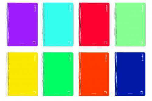 Cuaderno Espiral Serie Basic Tapa Blanda 60 Grs. 16º (75x105mm.) 80 Hojas Cuadrícula 4x4 Pacsa 16437