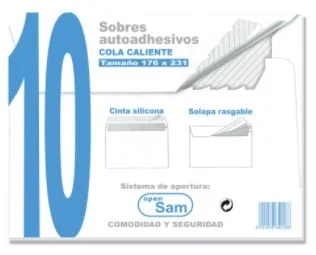 Embalagens de 10 Envelopes Offset Brancos 176x231.