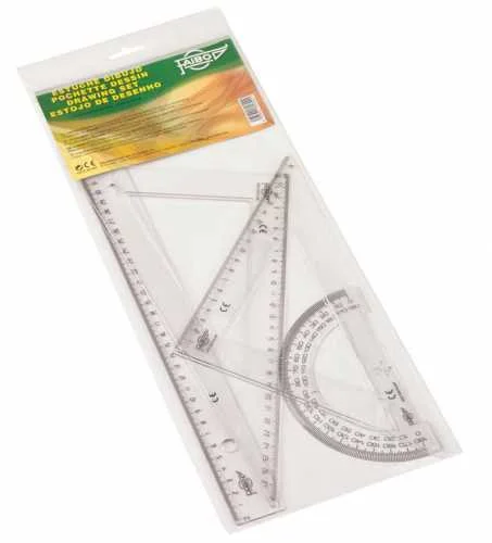 Estuche Con Regla / Escuadra / Cartabon Y Semicir.