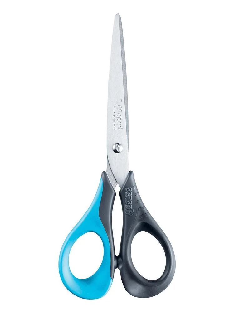TIJERA SENSOFT 3D CON AGARRE BLANDO 16 CM COLORES.
