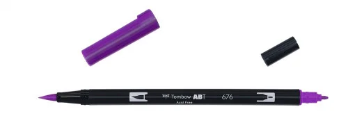 Marcador de Ponta Dupla Royal Roxo Tombow Escova .