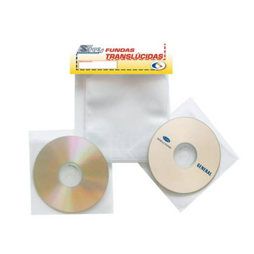 Pack de 100 Fundas Cd-Dvd Pp Transparente No Adhesivas Con Solapa 3l 10297