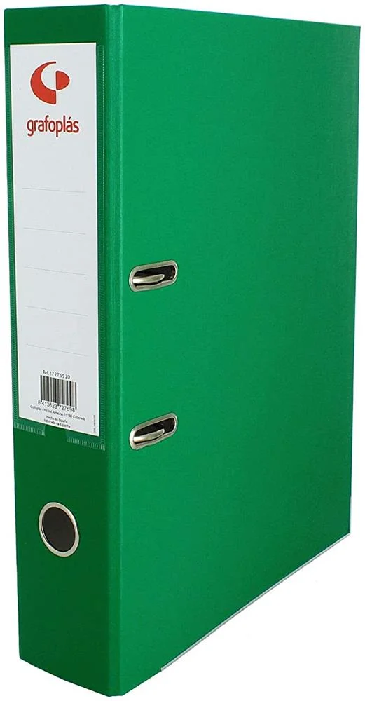 ARCHIVADOR PALANCA 65 COLOR VERDE FOLIO LOMO ANCH.
