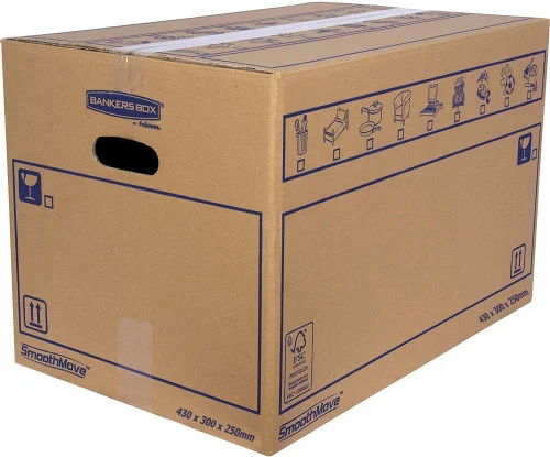 CAJA DE MUDANZA MONTAJE MANUAL M 430X300X250. CAR.