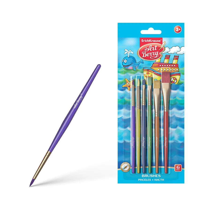 Conjunto de Escovas Sintéticas para Desenho e Dec.