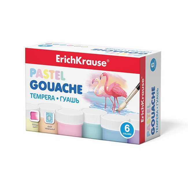 CAJA GOUACHE PASTEL 6 COLORS BY 20ML ERICH KRAUSE.