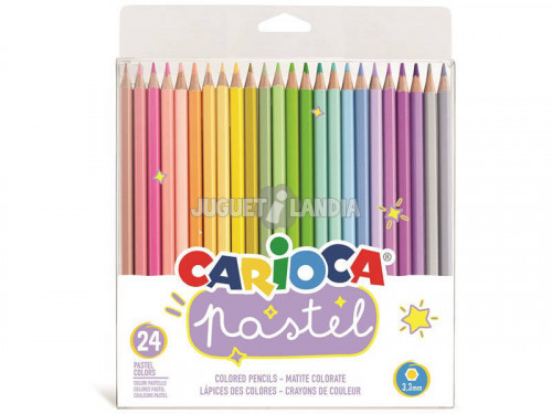 Bolsa Pvc 24 Lapices Pastel Carioca 43310