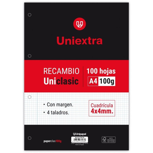 Peças de Reposição Uniextra A4 Uniclasic 100 Folh.