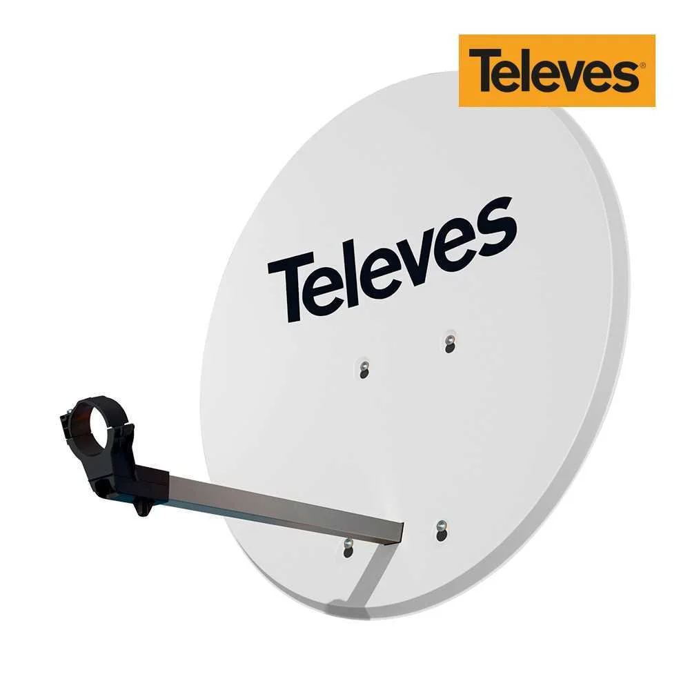 Antena Parabólica Ø63cm Offset Disco Aluminio Cor Branco Televes