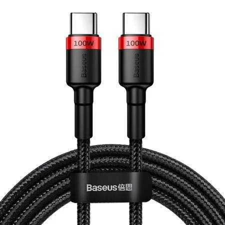 Baseus Cafule Pd2.0 100w Bleskové Nabíjení Usb Pro Kabel Typu C (20v 5a)2m - Cervený Cerný
