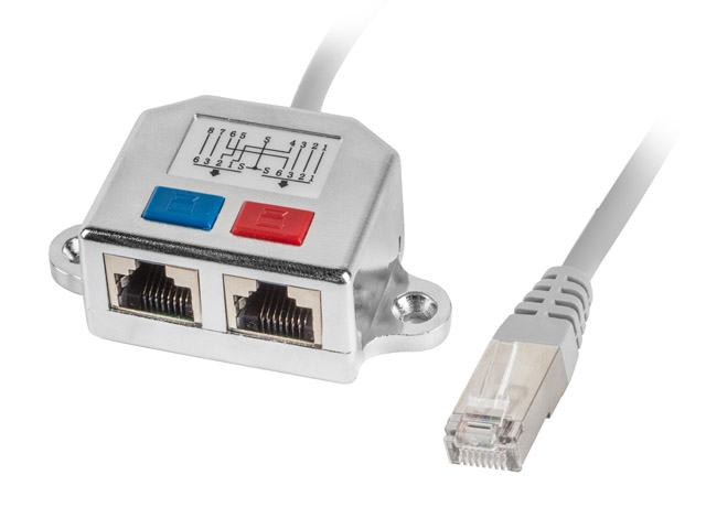 Adaptador Lanberg Splitter Ethernet Ftp Rj45 a 2x.