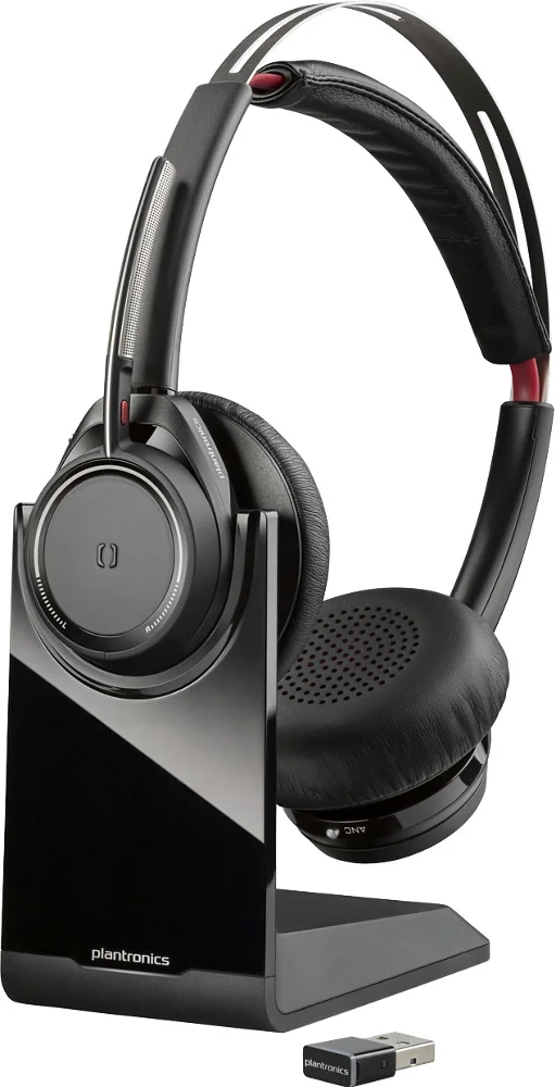 Auriculares com Microfone Poly Voyager Focus Preto