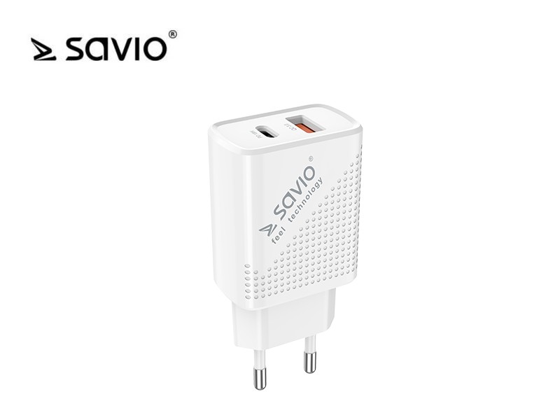 Cargador Quick Charge 3.0 Usb/Usb-C Blanco