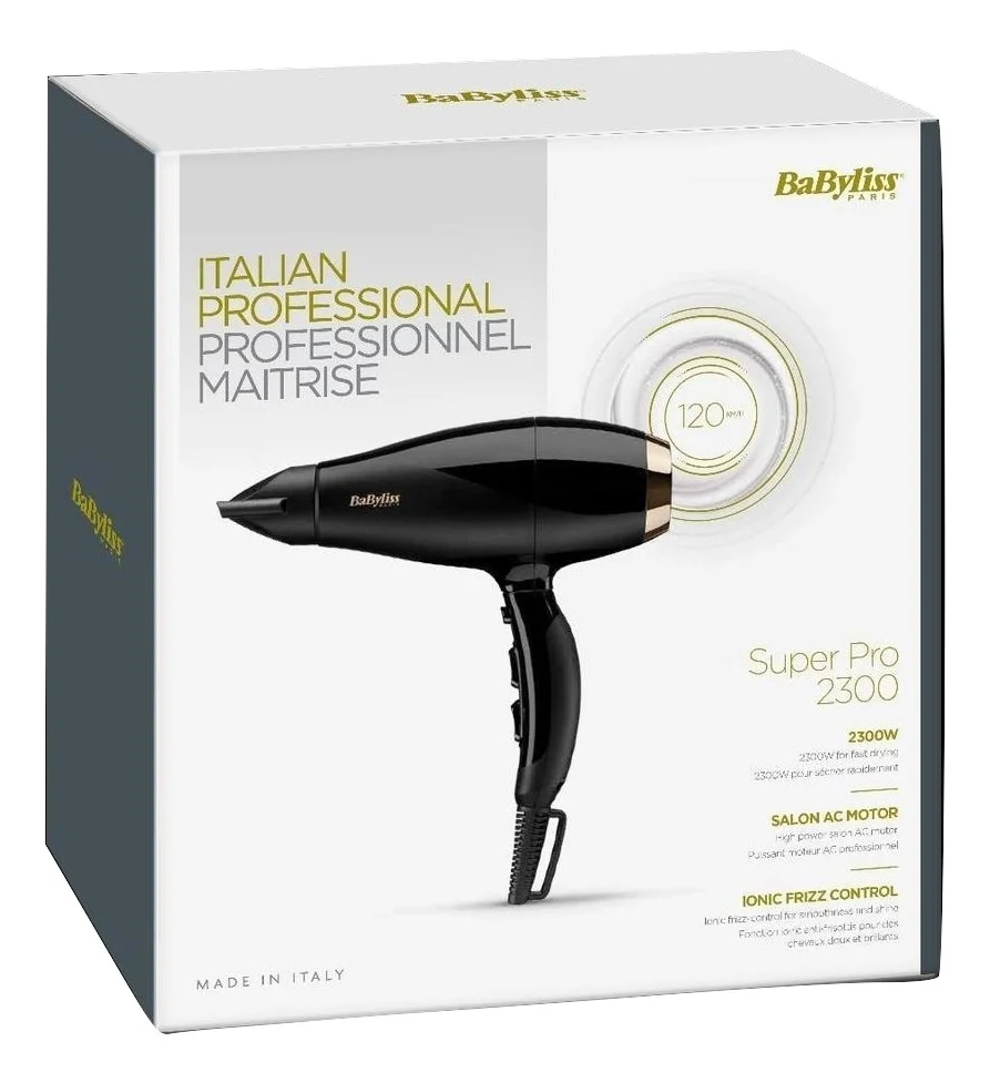 Babyliss Super Pro 2300 2300 W Negro, Dorado