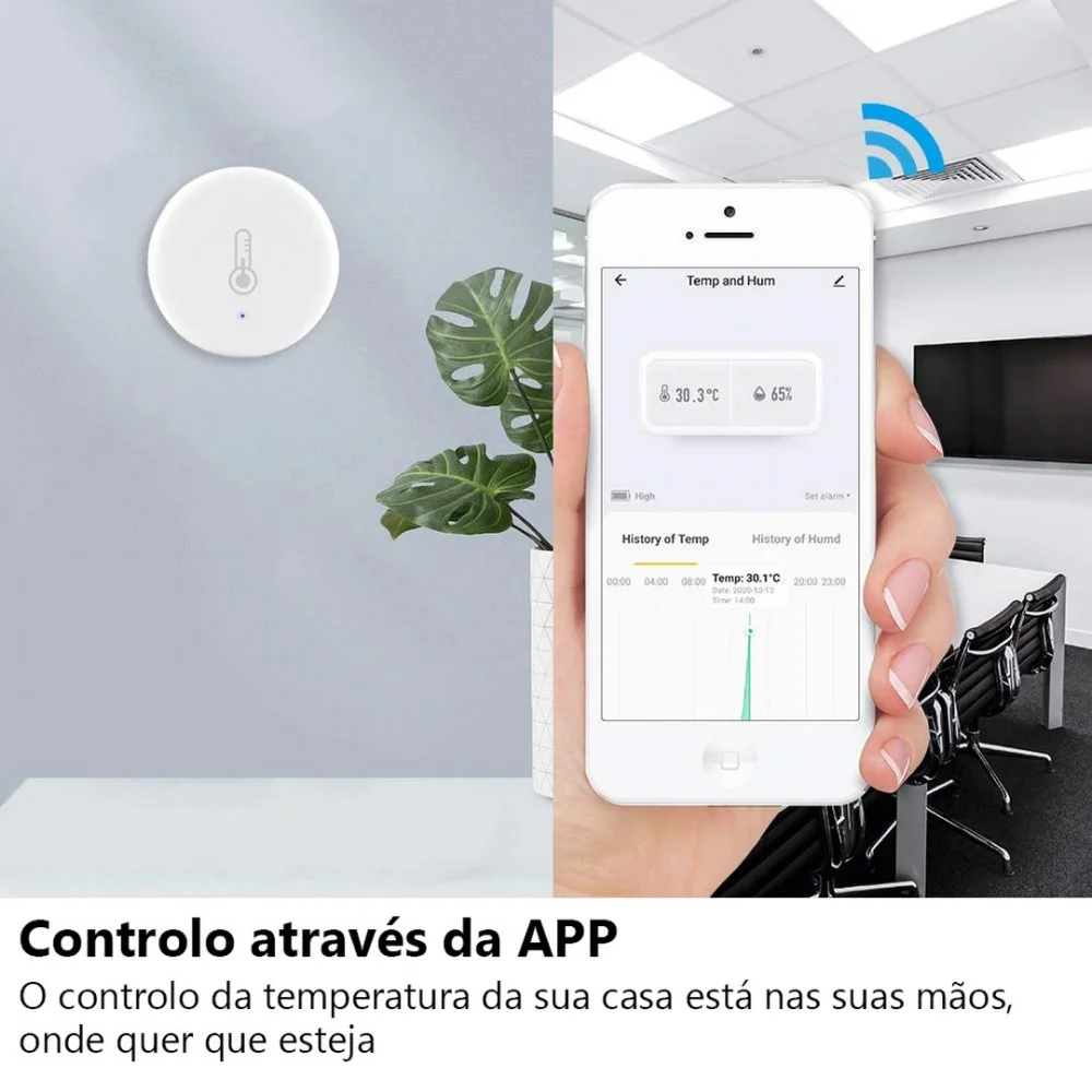 Sensor de temperatura e humidade Zigbee