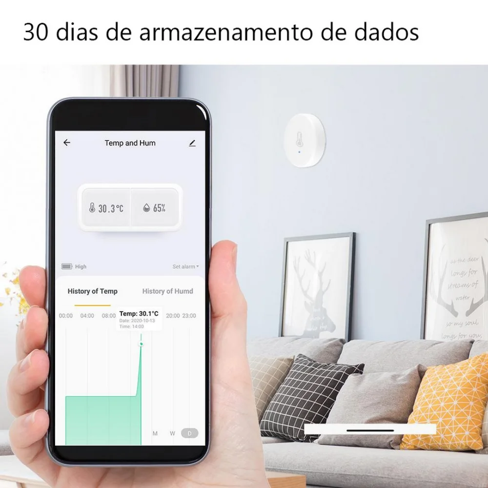 Sensor de temperatura e humidade Zigbee