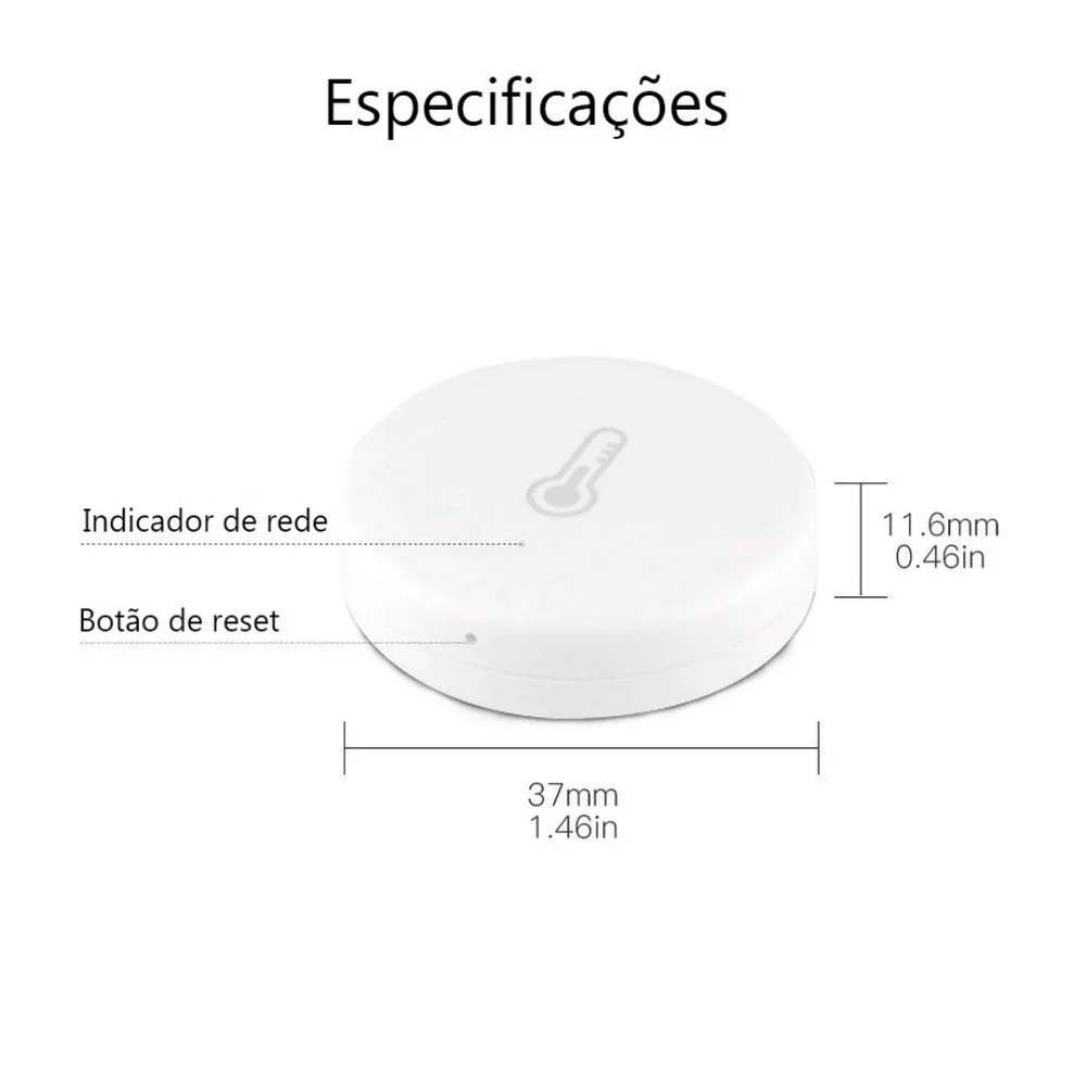 Sensor de temperatura e humidade Zigbee
