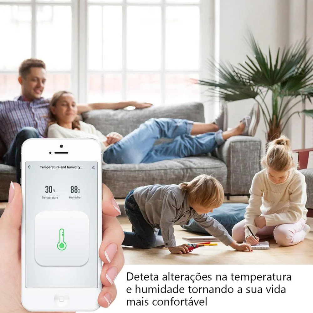 Sensor de Temperatura Y Humedad Con Pantalla Zigb.