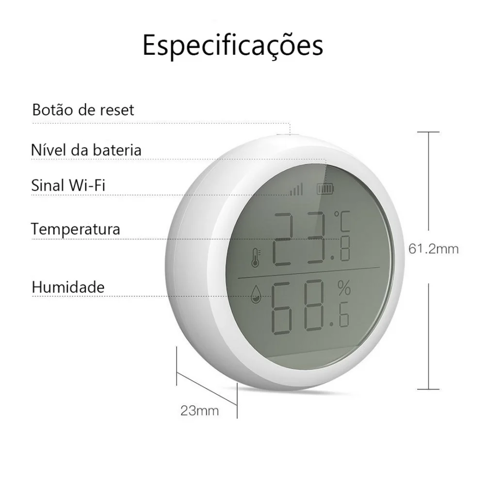 Sensor de Temperatura Y Humedad Con Pantalla Zigb.