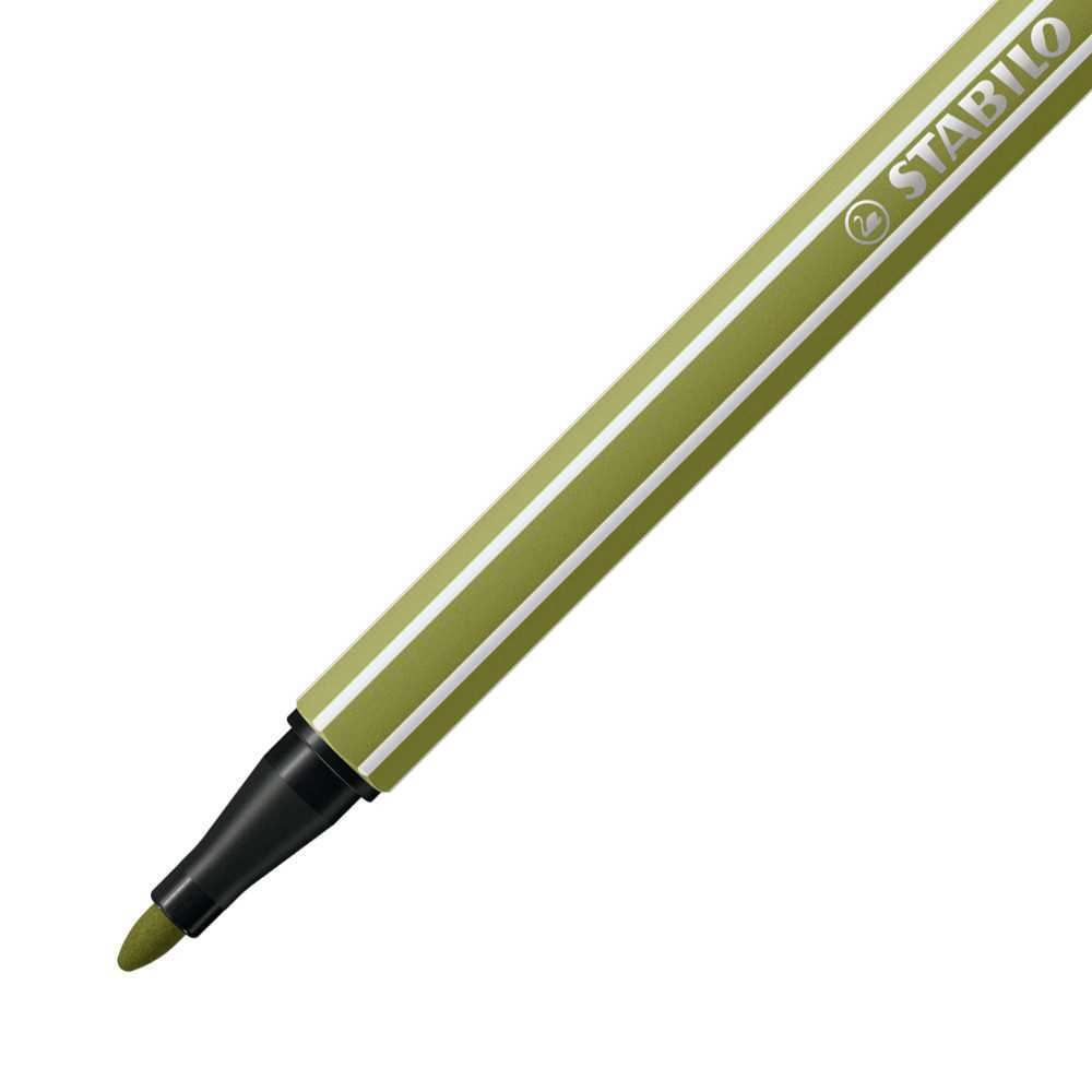 Rotulador Punta Fibra Media 1mm. Pen 68 Verde Barro Stabilo 68/37