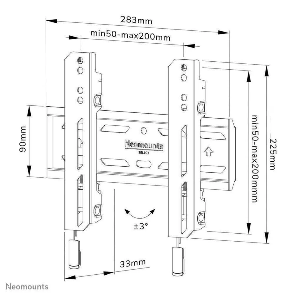 Tv Set Acc Wall Mount/Wl30s-850bl12 Neomounts