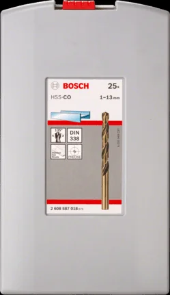 Bosch Metal Drill Set Hss-Co W. Box 25 Pcs  1,0-13,0 Mm