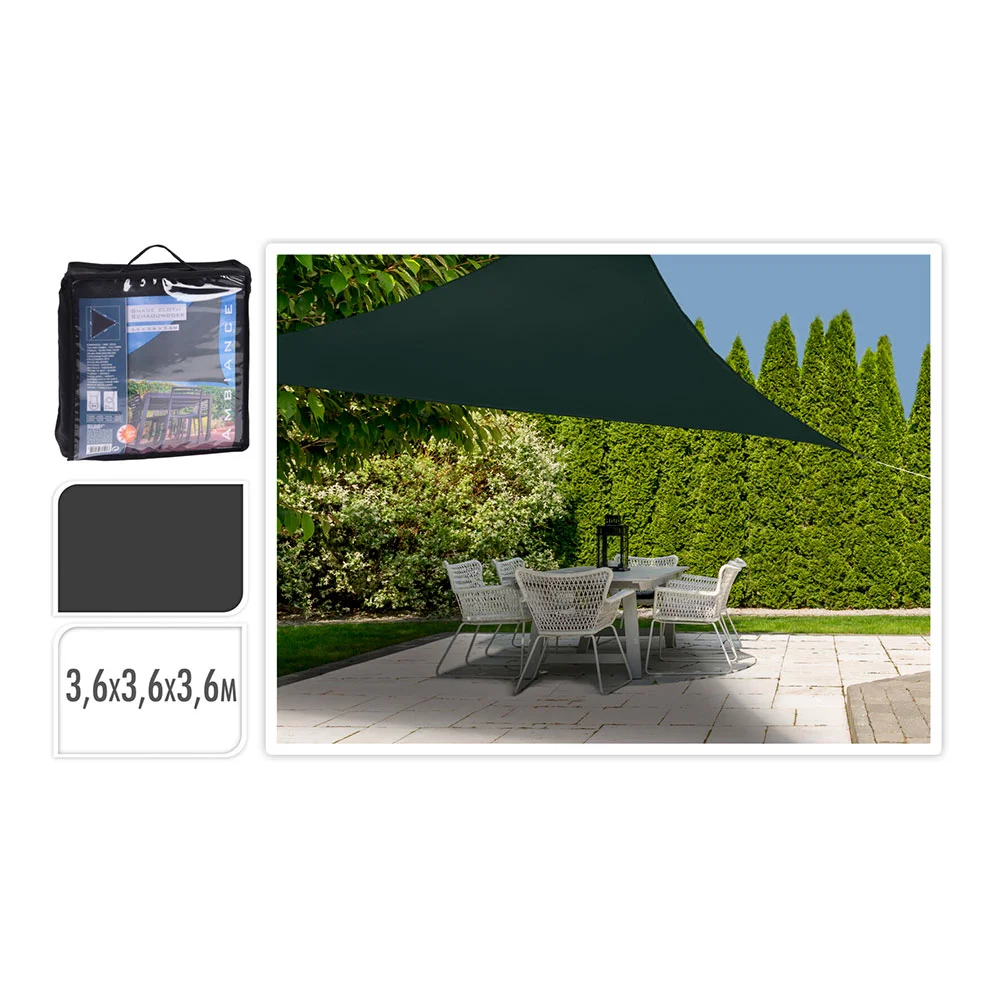 Toldo Triangular de Tecido 360 X 360 X 360cm Cinz.