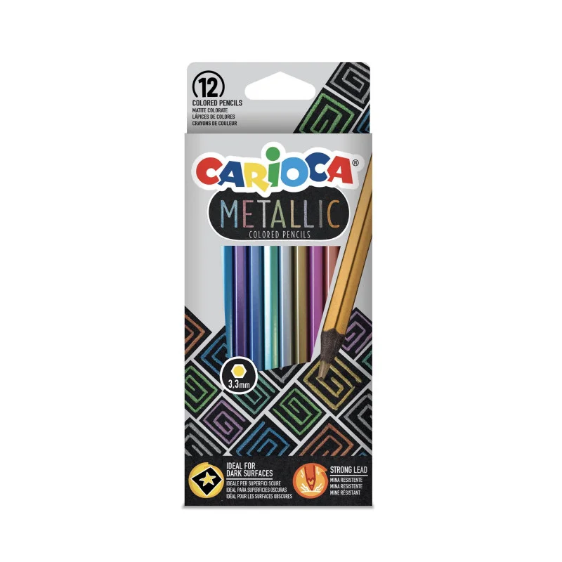 Caja 12 Lápices de Color Metálico Carioca  43164