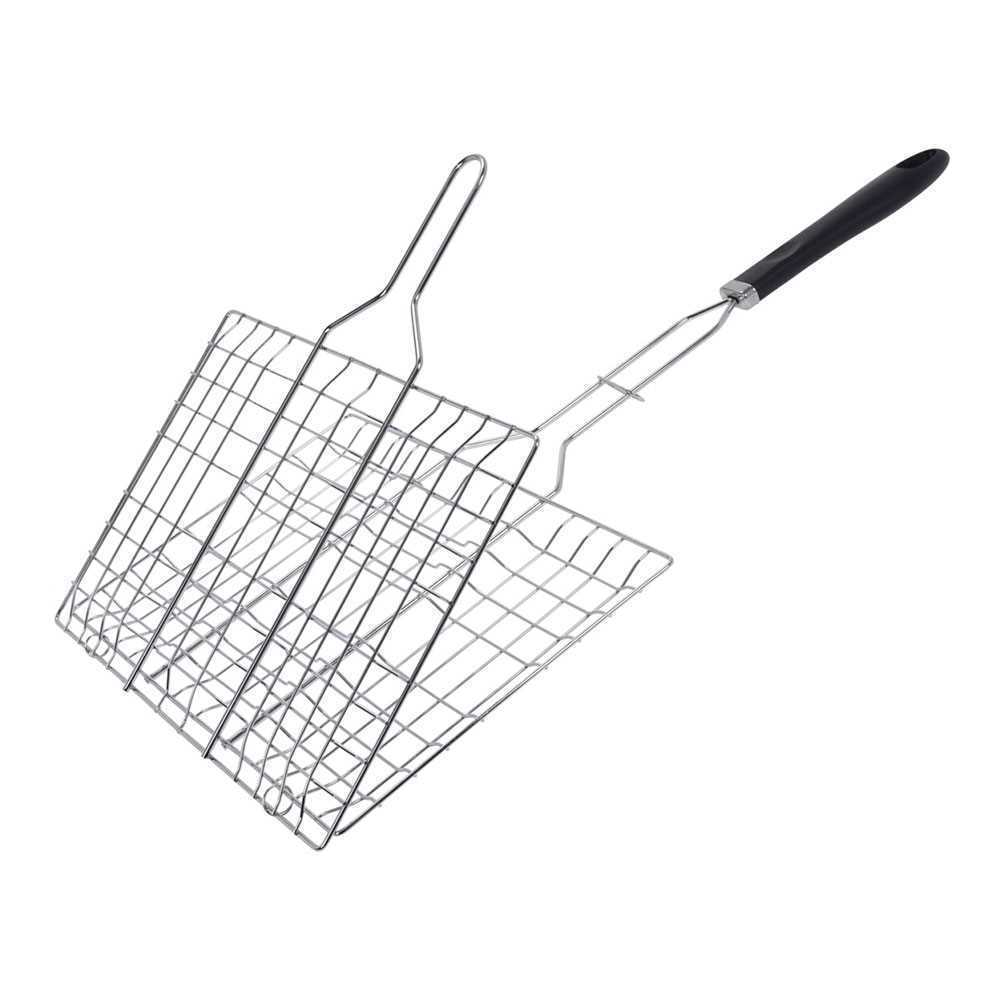 Grelha Churrasco Cromada com Pega de Polipropileno 35x22cm