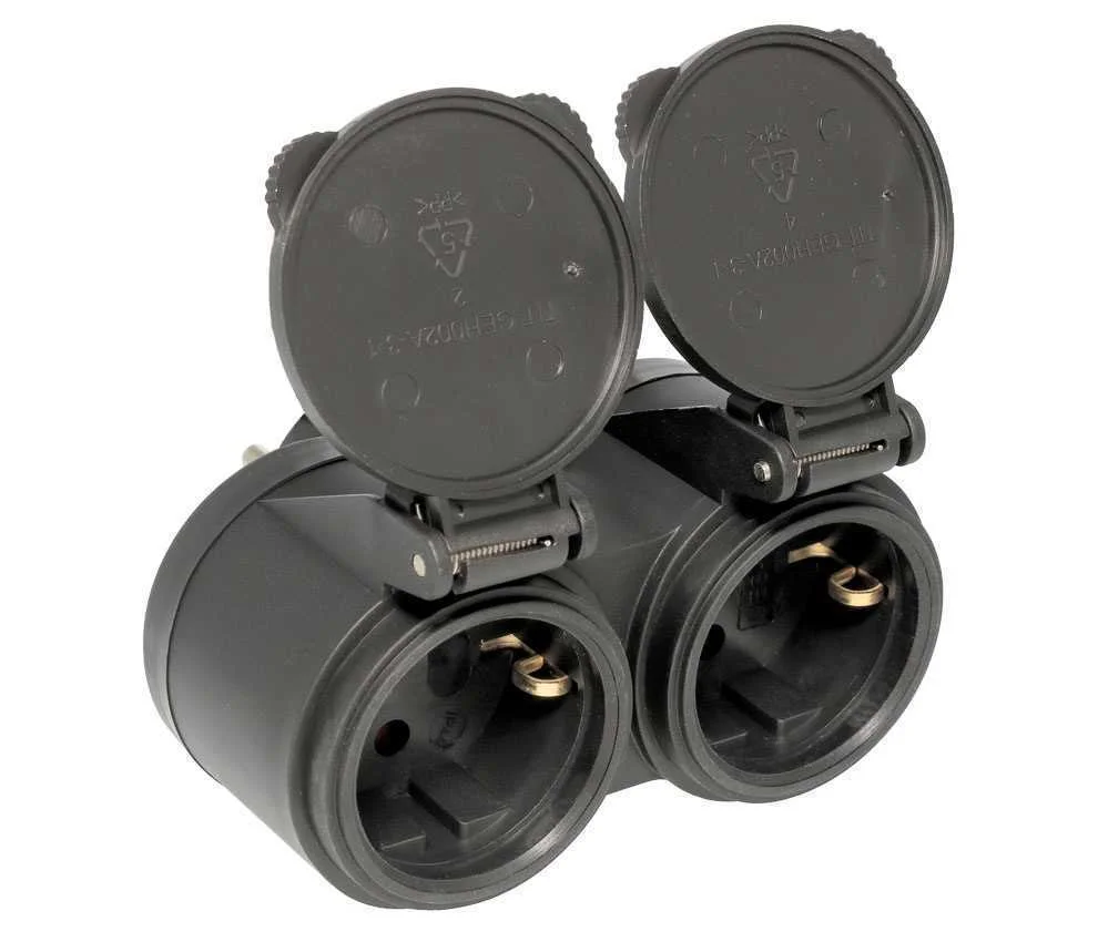 Adaptador Red 1e:2s + Interruptor, Exterior Ip44