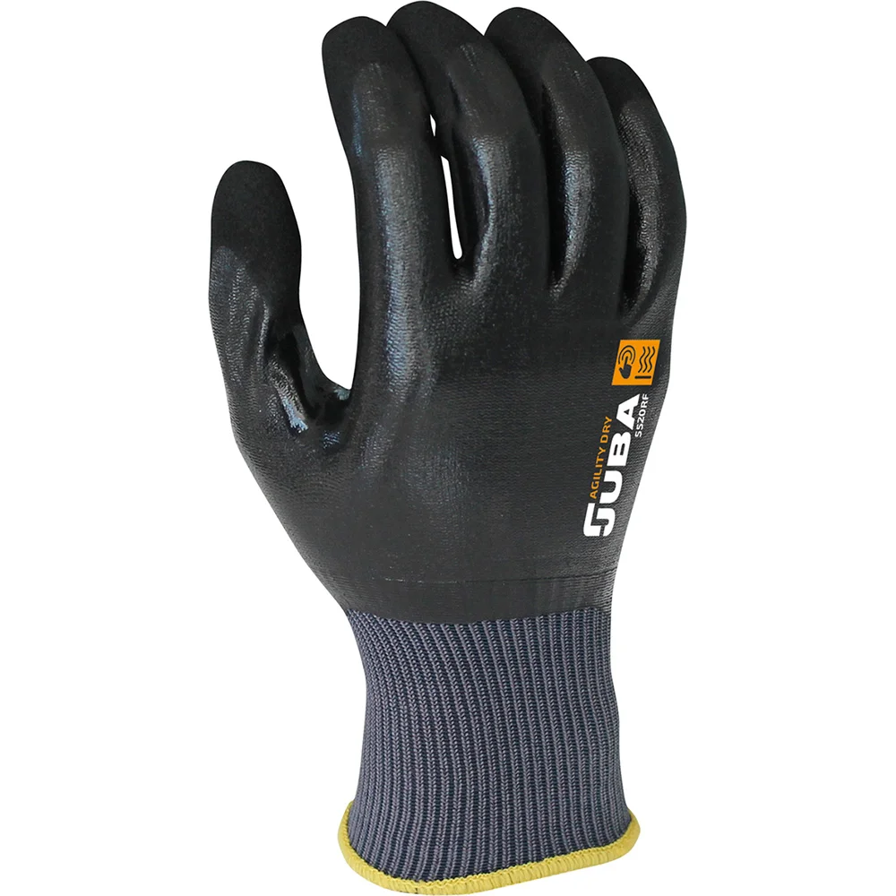 Luvas de Trabalho em Nylon/Nitrilo Preto Tamanho .