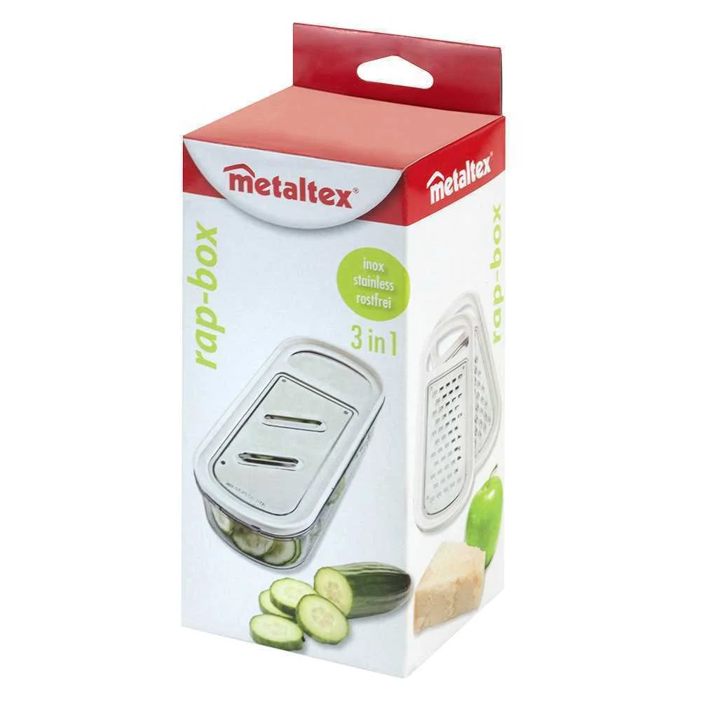 Ralador com recipiente 3 em 1 rap-box 21cm meta.