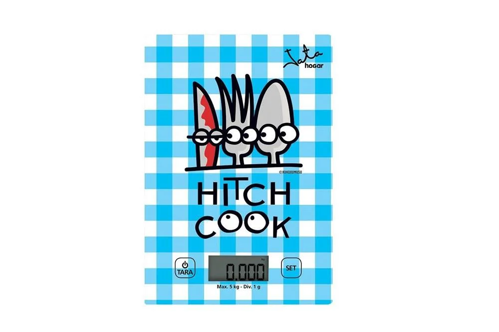 Báscula de Cocina Jata Hbal1202 Negro, Azul, Met.