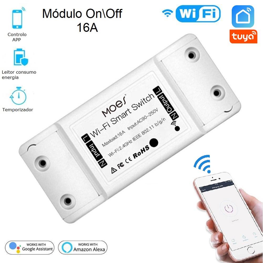 Modulo On/Off Wifi 16a W/ Lector Consumo Energia