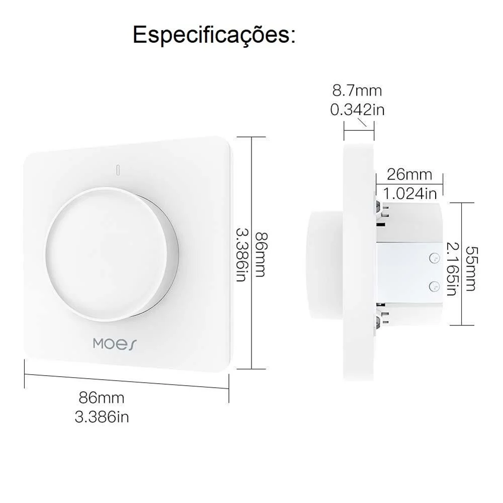 Interruptor rotativo dimmer Zigbee