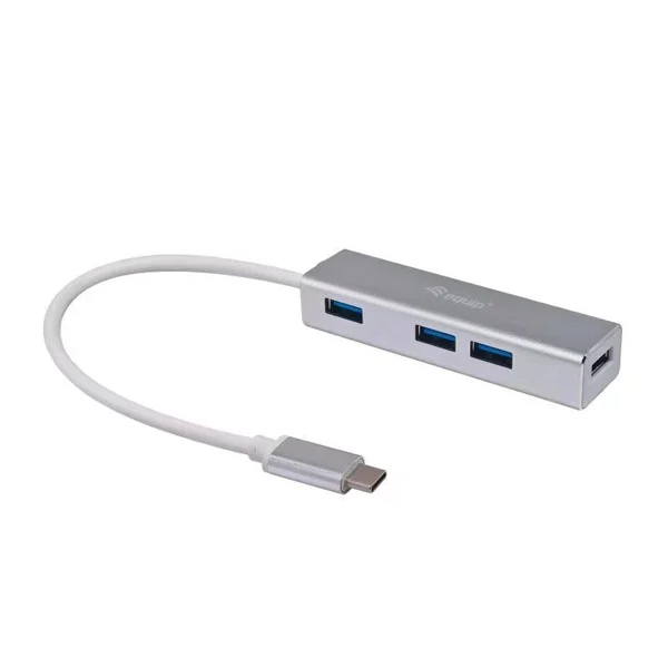 Equip Usb-Hub 4-Port 3.1/C->4x3.0      Ohne Netzteil Silber