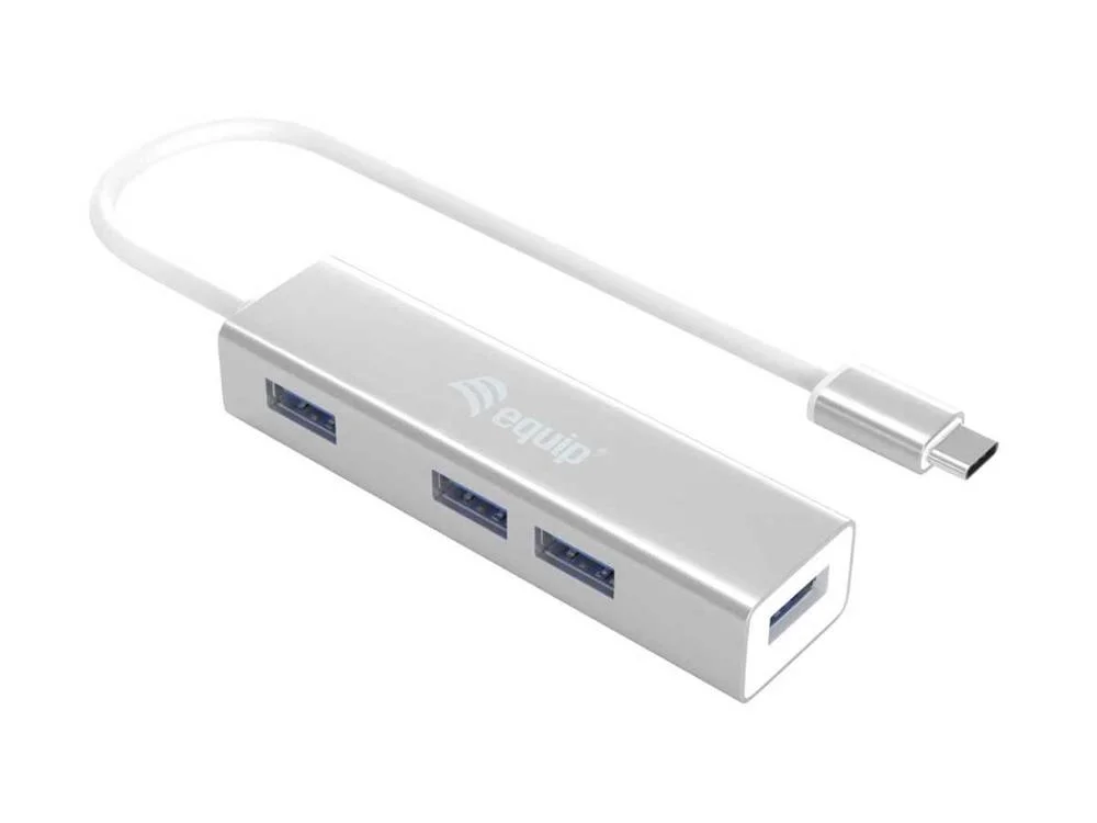 Equip Usb-Hub 4-Port 3.1/C->4x3.0      Ohne Netzteil Silber