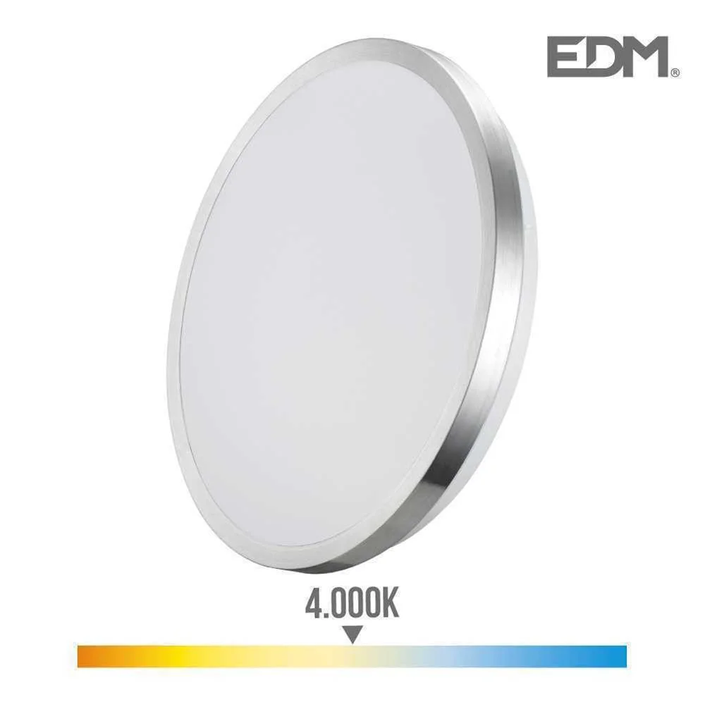 Aplique Super LED 18w 1820lm 4000k Ø33x5,9cm Moldura Cromado Edm