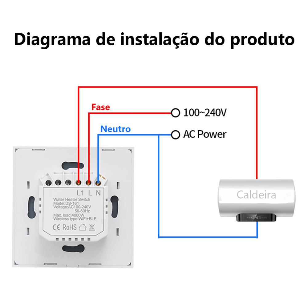 Interruptor de caldeira wifi 20A - 4400w