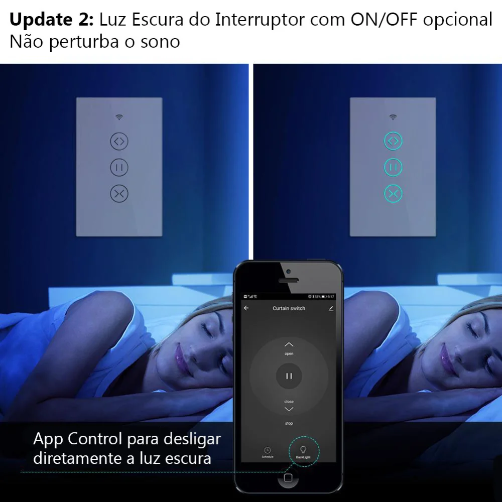 Interruptor Persianas ZigBee RF Smart Touch