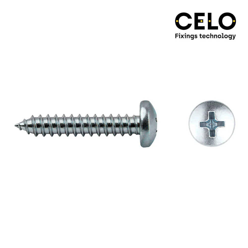 Caixa 250 Unid. Parafuso Chapa Cabeça de Queijo Philips Din/Ref 7981 5,5x45mm Zincado Celo