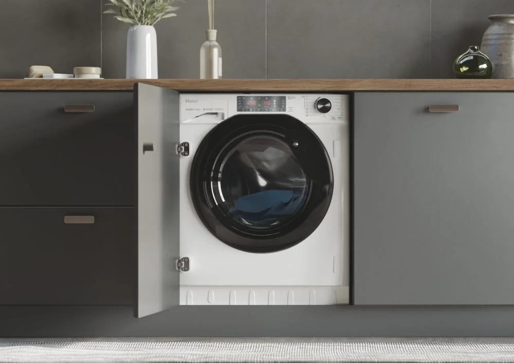 Built-In Washing Machine 9kg 1600rpm Hwq90b416fwb (White) - Haier