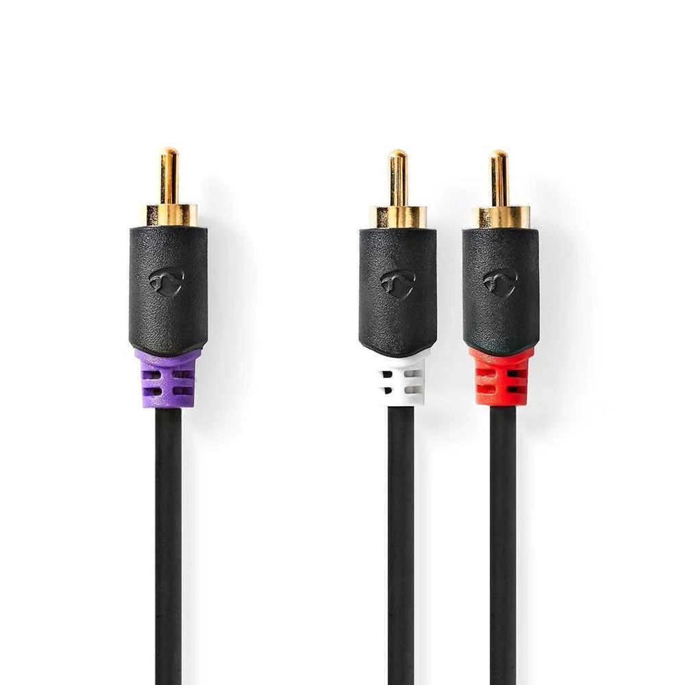 Cabo Subwoofer  Rca Macho  2x Rca Macho  3m  4.0mm